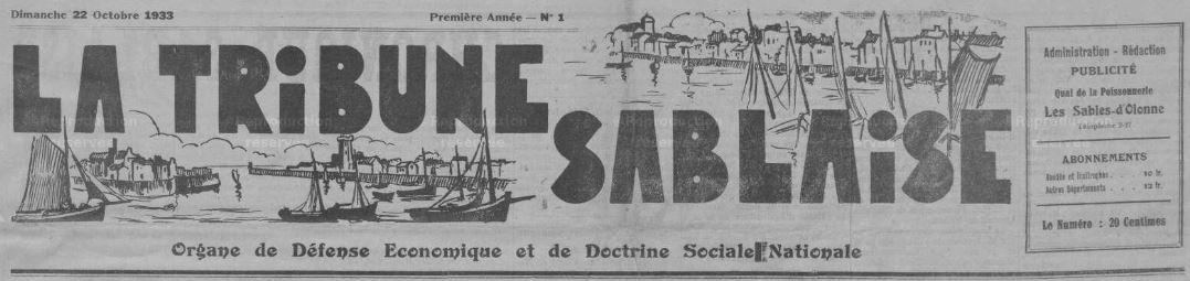 Photo (Vendée. Archives départementales) de : La Tribune sablaise. Les Sables d'Olonne, 1933-1935. ISSN 2139-1696.