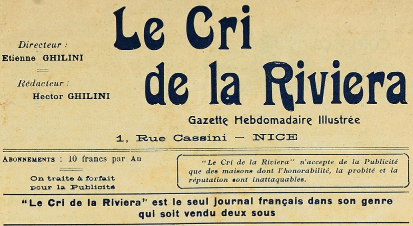 Photo (Bibliothèque municipale (Grasse, Alpes-Maritimes)) de : Le Cri de la Riviera. Nice, 1913-[1914 ?]. ISSN 2125-0553.