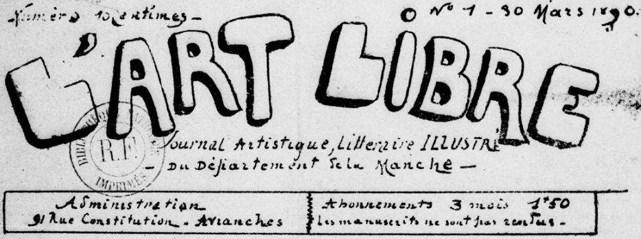 Photo (BnF / Gallica) de : L'Art libre. Avranches : [M. Dumont], 1890. ISSN 2121-008X.