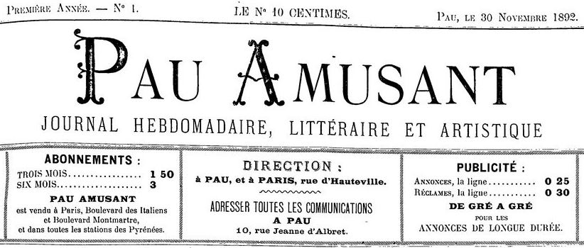 Photo (BnF / Gallica) de : Pau amusant. Pau, Paris, 1892-1893. ISSN 2017-8883.