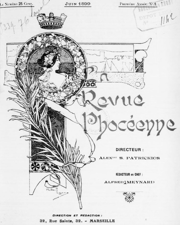 Photo (BnF / Gallica) de : La Revue phocéenne, littéraire et artistique. Marseille, 1899-[1900 ?]. ISSN 2137-4899.