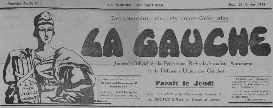 Photo (Occitanie) de : La Gauche. Perpignan, 1934-1935. ISSN 2128-5055.