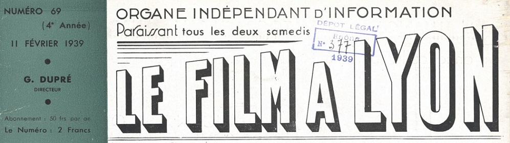 Photo (BnF / Gallica) de : Le Film à Lyon. Lyon, 1935-1955. ISSN 2128-0495.