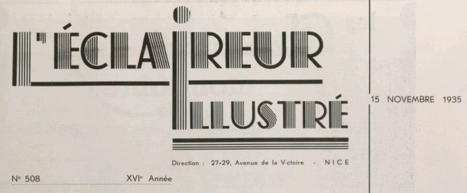 Photo (BnF / Gallica) de : L'Éclaireur illustré. Nice, 1935-[1937 ?]. ISSN 1249-7681.