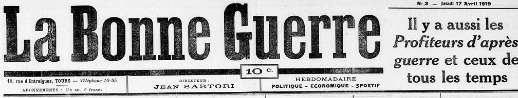 Photo (BnF / Gallica) de : La Bonne guerre. Tours, 1919-1936. ISSN 2122-1111.