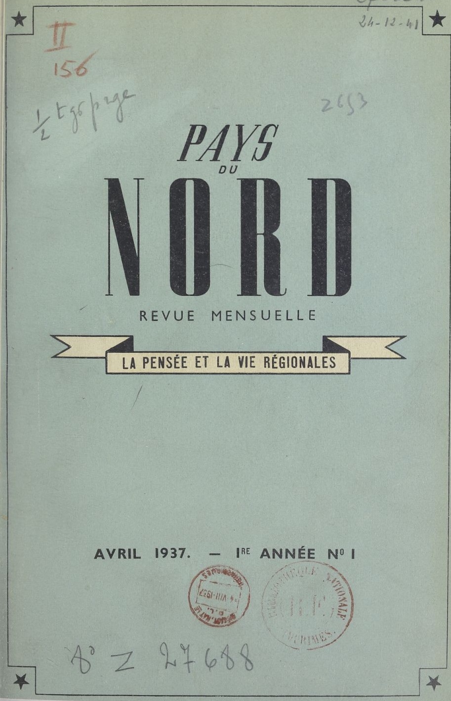 Photo (BnF / Gallica) de : Pays du Nord. Lille, 1937. ISSN 2133-8043.