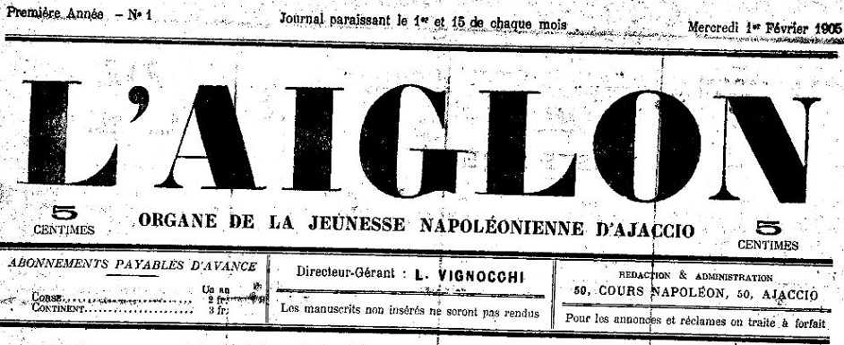 Photo (Archives de la Collectivité de Corse – Pumonti) de : L'Aiglon. Ajaccio, 1905. ISSN 2120-490X.