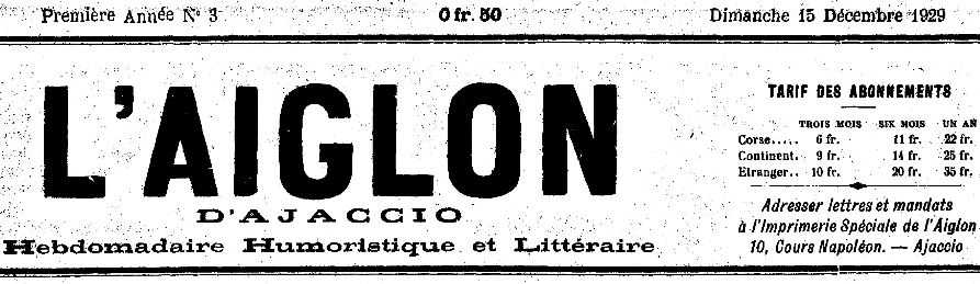Photo (Archives de la Collectivité de Corse – Pumonti) de : L'Aiglon d'Ajaccio. Ajaccio, 1929-[1931 ?]. ISSN 2120-4918.