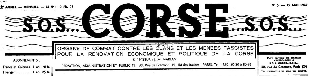 Photo (Archives de la Collectivité de Corse – Pumonti) de : Corse S.O.S. Paris, 1936-[1940 ?]. ISSN 2124-5304.