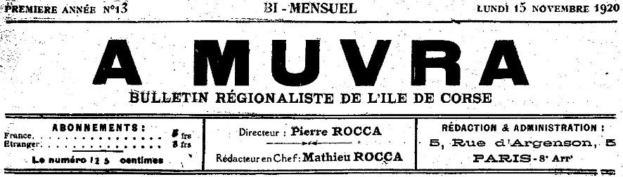 Photo (Archives de la Collectivité de Corse – Pumonti) de : A Muvra. Paris, 1920-[1939 ?]. ISSN 2132-7068.