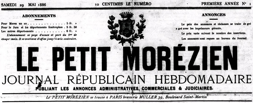 Photo (Jura. Archives départementales) de : Le Petit Morézien. Morez, 1886-1888. ISSN 2134-3071.