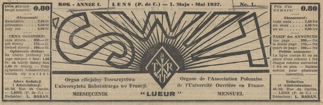 Photo (BnF / Gallica) de : Świt. Lens, 1937. ISSN 2138-4509.