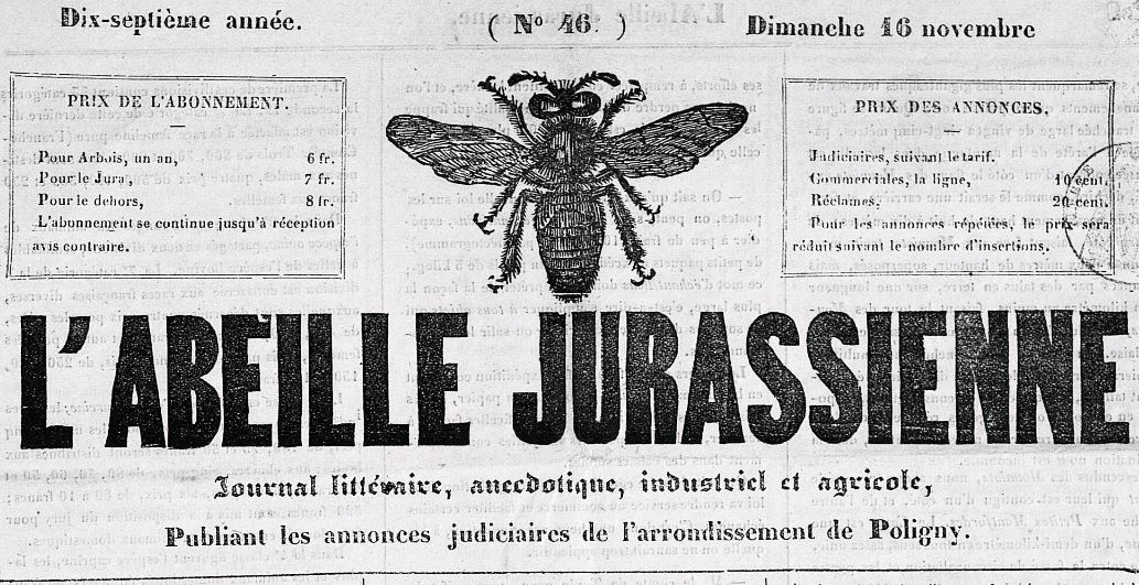 Photo (Bibliothèque municipale (Besançon)) de : L'Abeille jurassienne. Arbois, 1855-1947. ISSN 2023-029X.