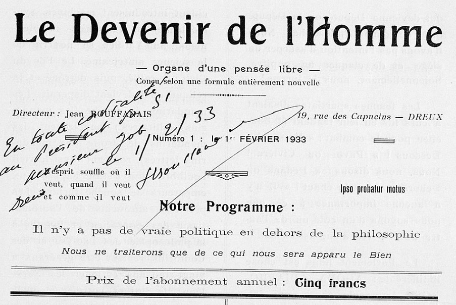 Photo (Arch. dép. d'Eure-et-Loir, Per 83) de : Le Devenir de l'homme. Dreux, 1933-1939. ISSN 2021-1708.