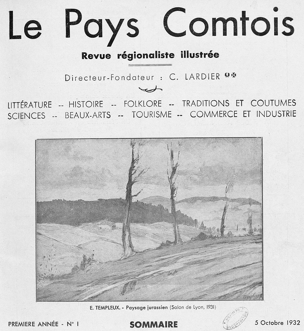 Photo (Bibliothèque municipale (Besançon)) de : Le Pays comtois. Besançon : Jacques et Demontrond, 1932-1937. ISSN 2017-9111.