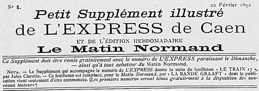 Photo (Calvados. Archives départementales) de : Petit supplément illustré de L'Express de Caen et de l'édition hebdomadaire Le Matin normand. Caen, 1891. ISSN 2134-4892.
