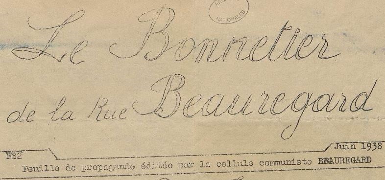 Photo (Archives nationales, Z/4/8, dossier 94, scellé 2) de : Le Bonnetier de la rue Beauregard. Troyes, [1938 ?]. ISSN 2741-6720.