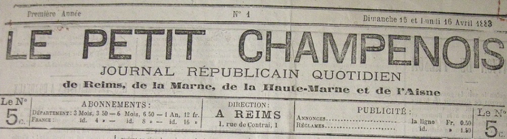 Photo (BnF / Gallica) de : Le Petit Champenois. Reims, 1883-1944. ISSN 2017-9103.