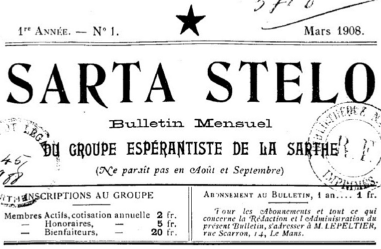 Photo (BnF / Gallica) de : Sarta stelo. Le Mans, 1908-[1914?]. ISSN 2495-9952.