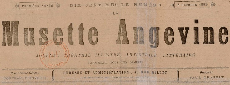 Photo (BnF / Gallica) de : La Musette angevine. Angers, 1893-1894. ISSN 2492-8348.