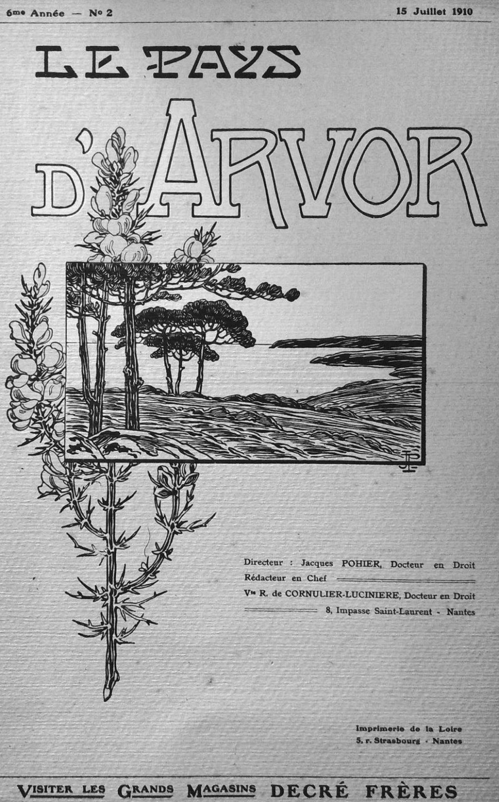 Photo (Institut de documentation bretonne et européenne) de : Le Pays d'Arvor. Nantes, 1906-[1912 ?]. ISSN 2022-267X.