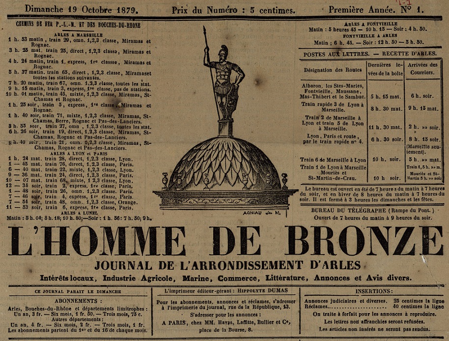 Photo (BnF / Gallica) de : L'Homme de bronze. Arles, 1879-1944. ISSN 1146-6235.