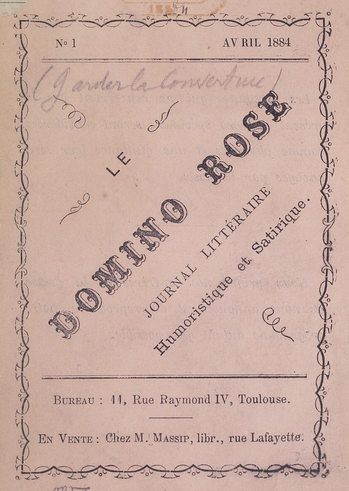 Photo (BnF / Gallica) de : Le Domino rose. Toulouse, 1884-1885. ISSN 2826-5327.