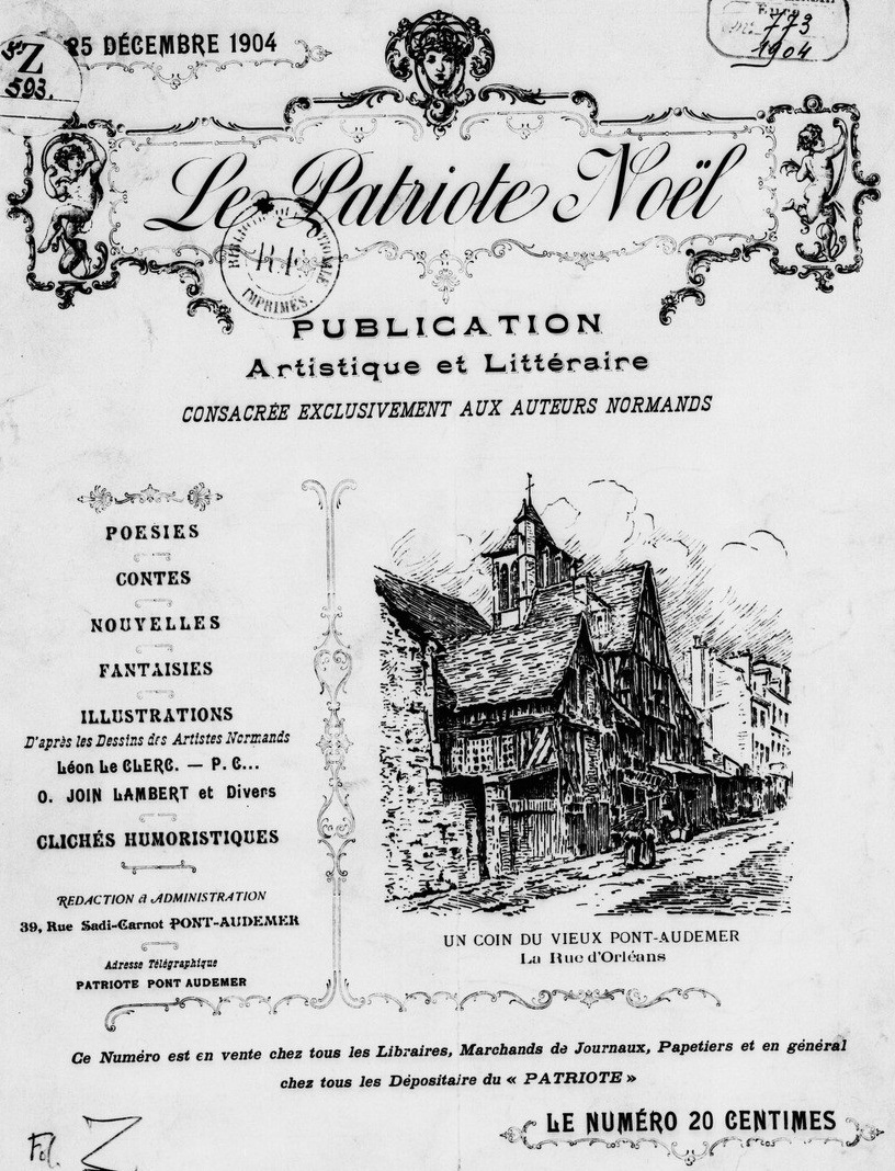 Photo (BnF / Gallica) de : Le Patriote Noël. Pont-Audemer, 1904. ISSN 2644-9994.