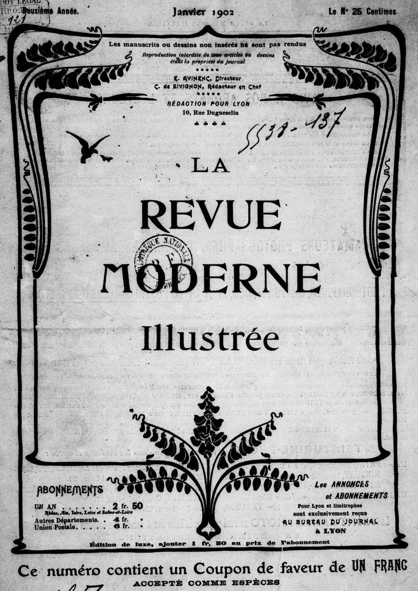 Photo (BnF / Gallica) de : La Revue moderne illustrée. Lyon, [1901 ?-1902 ?]. ISSN 2680-1469.