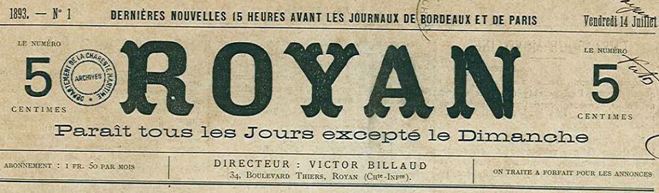 Photo (Charente-Maritime. Archives départementales) de : Royan. Royan, 1893-1939. ISSN 2137-6417.