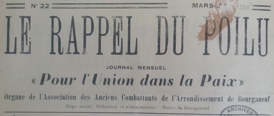 Photo (Creuse. Archives départementales) de : Le Rappel du Poilu. Bourganeuf, [1938 ?]. ISSN 2826-3243.