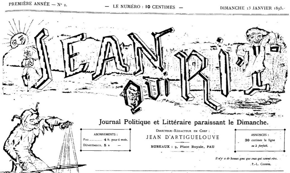 Photo (BnF / Gallica) de : Jean qui rit. Pau : Bureaux, 1895. ISSN 1149-3240.