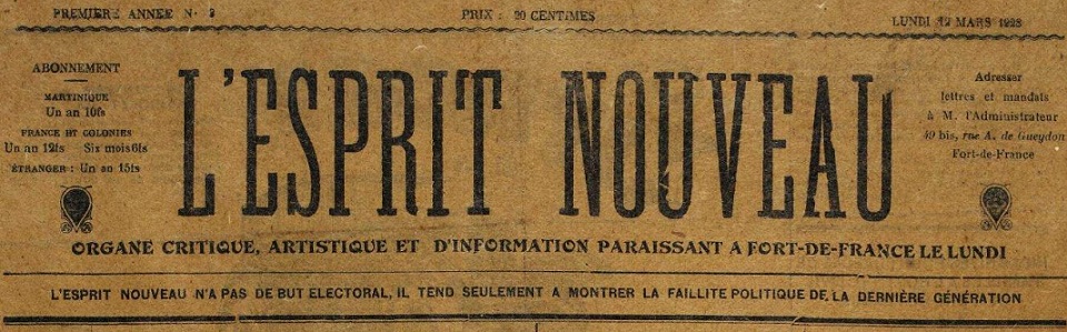 Photo (Martinique. Archives départementales) de : L'Esprit nouveau. Fort-de-France, 1928-[1930 ?]. ISSN 2969-2660.