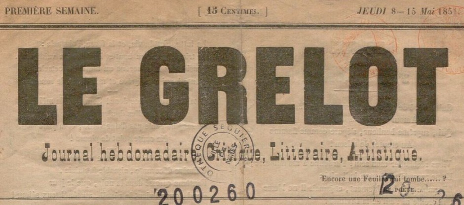 Photo (BnF / Gallica) de : Le Grelot. Nîmes, 1851. ISSN 1964-1540.
