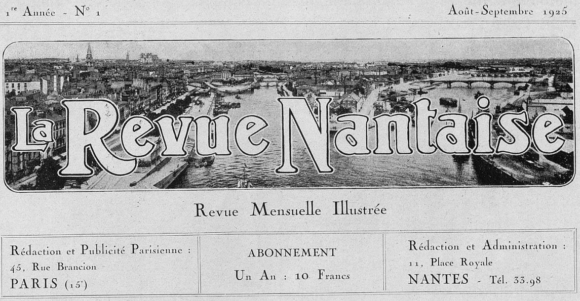 Photo (Loire-Atlantique. Archives départementales) de : La Revue nantaise. Nantes, 1925-1928. ISSN 2137-4805.