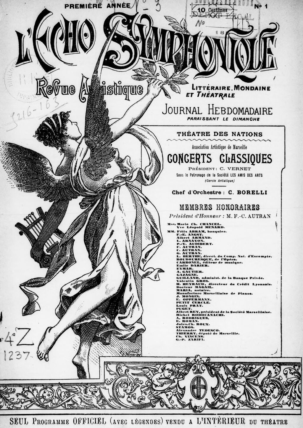 Photo (BnF / Gallica) de : L'Écho symphonique. Marseille, 1898-[1933 ?]. ISSN 2126-7898.