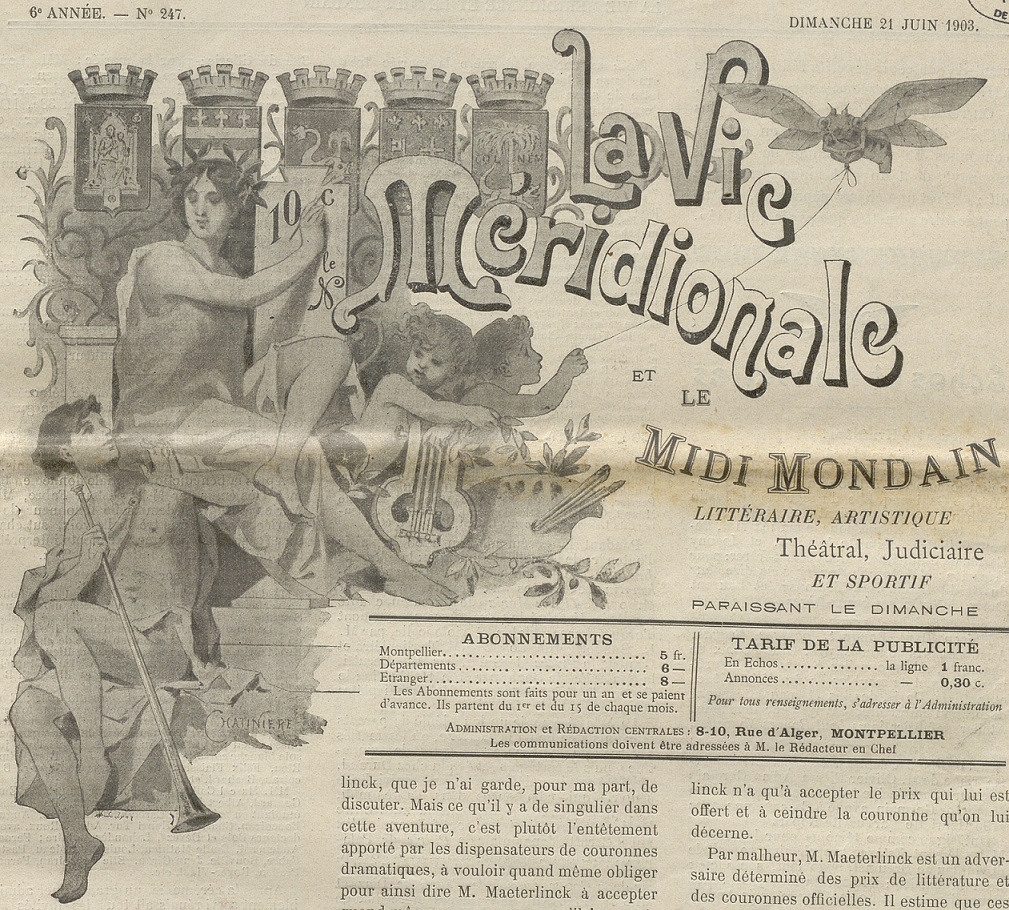Photo (BnF / Gallica) de : La Vie méridionale et le Midi mondain. Montpellier, 1903-1906. ISSN 2018-5669.