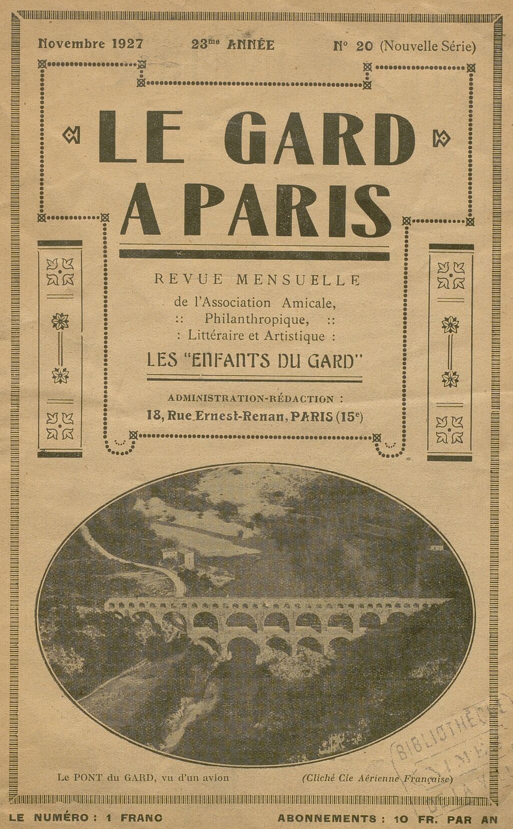 Photo (BnF / Gallica) de : Le Gard à Paris. Paris : Association Les Enfants du Gard, 1905-1960. ISSN 1155-0694.
