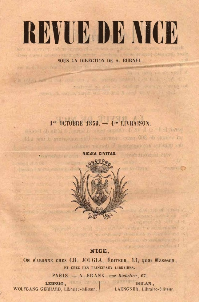 Photo (Bibliothèque municipale à vocation régionale (Nice)) de : Revue de Nice. Nice, 1859-1874. ISSN 1248-332X.