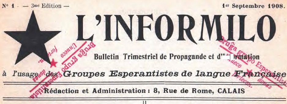 Photo (Internacia esperanto-arkivo) de : L'Informilo. Calais, 1908-[1913 ?]. ISSN 3002-6733.