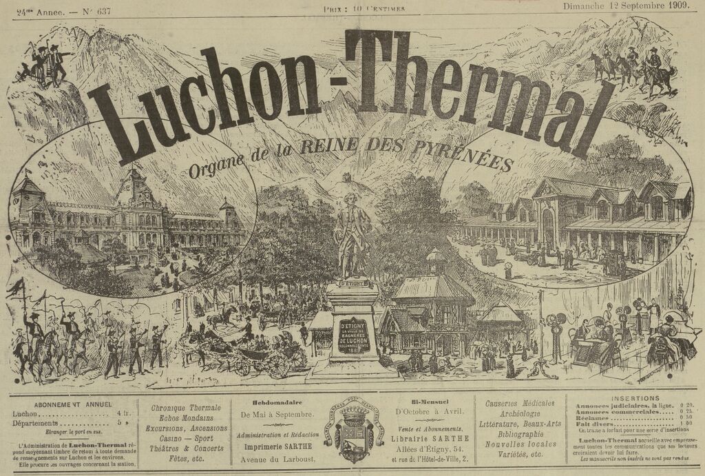 Photo (BnF / Gallica) de : Luchon-thermal. Luchon, [1876 ?]-1922. ISSN 2021-1058.