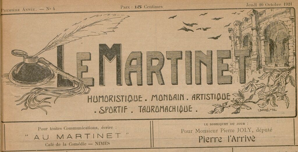 Photo (BnF / Gallica) de : Le Martinet. Nîmes, 1921-1930. ISSN 2131-9111.