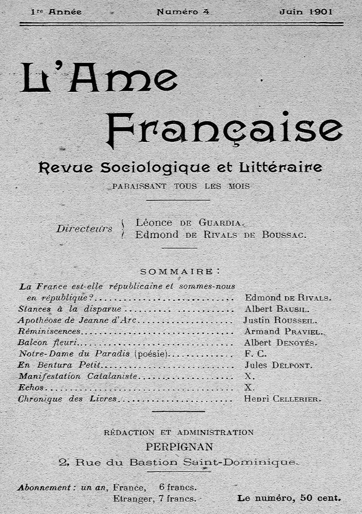 Photo (Médiathèque (Perpignan)) de : L'Âme française. Perpignan, 1901-[1907 ?]. ISSN 2492-5586.